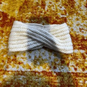 white hair scarf/wrap